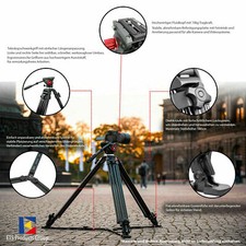 Tripod Profi-Kamera- und Videostativ *top* 10kg Fluidkopf 180cm Höhe!