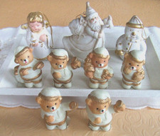 Weihnachtsmann Nikolaus Konvolut 9 x Figur zur Weihnachtszeit weiß