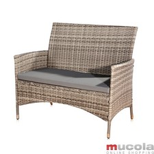 Gartenbank Polyrattan grau +