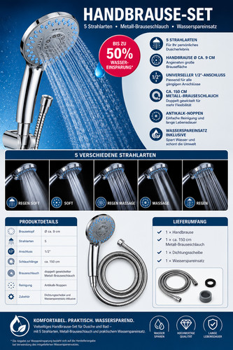 Handbrause set strahlarten - set, 5
