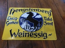 Hengstenberg - Blechschild - Weinessig Tafelsenf Essiggurken - 40x30cm
