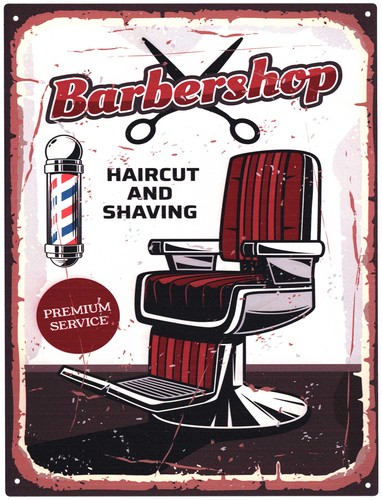 Deko blechschild friseur - deko,