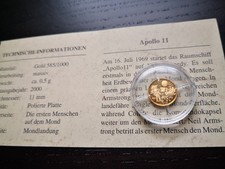 11mm Goldmünze - Eroberung des Weltraums - Apollo 11
