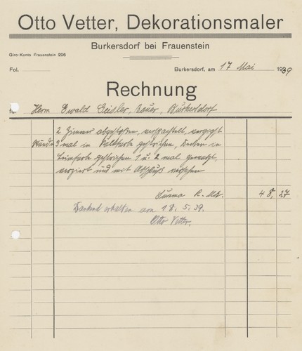 Rechnung burkersdorf vetter - rechnung,