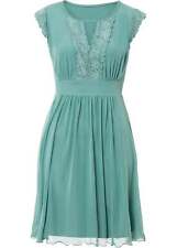 Mesh-Kleid mit Spitze Gr. 52/54 Rauchsalbei Mini-Abend-Party-Cocktailkleid Neu