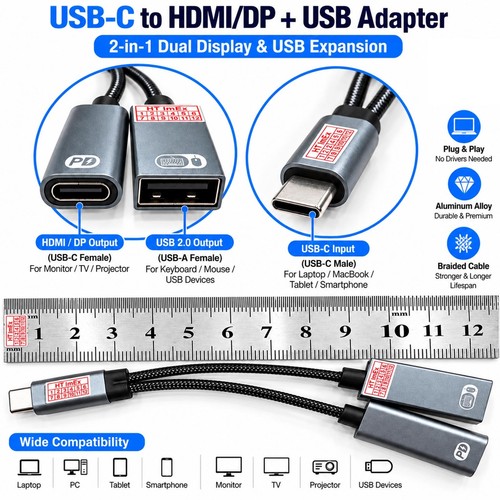 Usb otg adapter splitter pd - usb-c,
