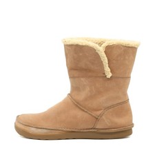 Clarks Damen Lammfell Winterstiefel Stiefel Beige Leder Warmfutter Komfort EU 42