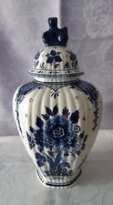 gr. Deckelvase, handgemalt, 38 cm hoch, Royal Goedewaagen, Blue Delft