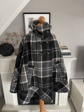 ★☆☆ ZARA ☆☆★ karierter Poncho Cape Kurzmantel Grau/Schwarz Gr.XS wie NEU