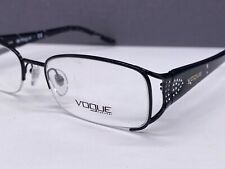 Vogue Brille Damen Schwarz Halbrand  Strass Rechteckig 3705