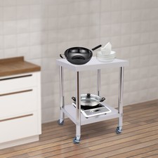 60x60cm Edelstahltisch + Rollen Arbeitstisch Küchentisch Gastro Zerlegetisch DHL