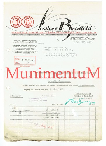 Rechnung 1927 vereinigte - rechnung,