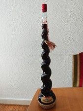 Vintage Chianti Weinflasche Italien 1960er 80 Cm Gedrehtes Glas Dekor Selten