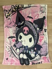 ❤️Neu Sanrio Kuromi Dark Witch Flanell Fleece Kuscheldecke 75x100 Kawaii❤️