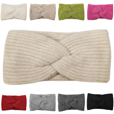 Damen Winter Stirnband Soft Ripp Haarband Kopfband Ohrwärmer Strick Knoten 801
