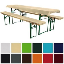 Tischdecke 50cm Auflage Sitzpolster Hussen Set Bierzeltgarnitur Bierbankauflage