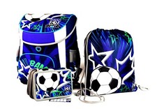 Fußball Schulranzen SET 3tlg Schulrucksack Tornister für Jungen Federmäppchen 