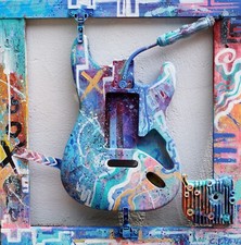 C. FANTA Gitarre GEMÄLDE Skulptur abstrakt ORIGINAL Kunst Leinwand MALEREI art