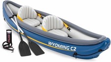 Intex Wyoming C2 Aufblasbares Kajak 307x89x53cm 2-Sitzer Schlauchboot 68389NP
