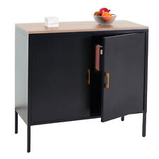 B-Ware Kommode MCW-L84, Sideboard Anrichte, Metall 90x90x40cm, Melamin schwarz