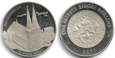 Medaille der Berliner Münze 750 Jahre Berlin 1987 A Nicolaikirche, Das Älteste