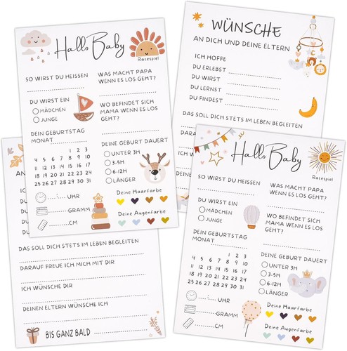 Babyparty spiele karten - babyparty,