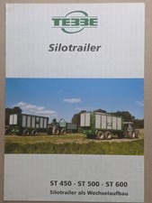 TEBBE ST 600 500 Silotrailer Häckseltransportwagen Prospekt Traktor Schlepper