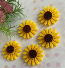 5 Sonnenblumen aus Filz,Filzblumen basteln Herbst Deko (K31) Scrapbooking Karten