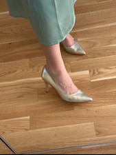 Evita Echtleder High Heels Pumps in gold Größe 40 getragen Neupreis 160€