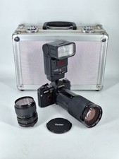 Vintage Spiegelreflexkamera Cosina CT7 Computer - Koffer Vivitar Makro Objektiv