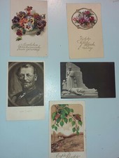 5 Karten Deutsches Reich Adler Friedrich Ebert Germania gestempelt Blumen
