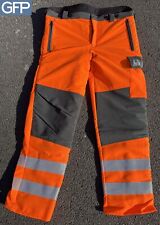 Gr. 54/56 - Forst-Bundhose / Stretch-Warn-Schnittschutz-Bundhose - leuchtorange