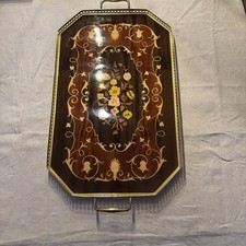 Vintage intarsien tablett - vintage, intarsien-tablett