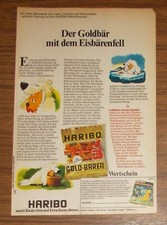 Seltene Werbung HARIBO GOLDBÄREN - Der Goldbär mit dem Eisbärenfell 1978