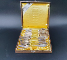 WMF 12er Set Kaffeebesteck Fächermuster Löffel + Gabel 90 er Versilberung in Box