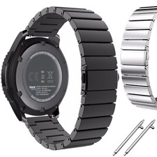 Edelstahl Massiv Glieder-Uhrenarmband 18. 20. 22. 24. mm Silbern Schwarz Golden