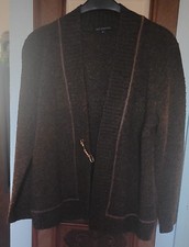 legante Damen Strickjacke Quickstep XL Schwarz/Goldbraun incl. Ziernadel