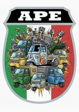 Ape  Emblem Kaskade Aufkleber Logo Biene Italia Piaggio Ape50 Tm600 
