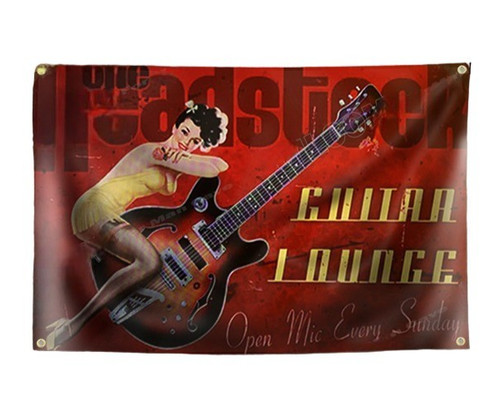 Guitar pin girl flagge - guitar,
