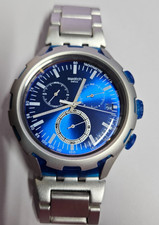 Swatch Chronograph YYS4001AG – sportlich-elegante Herrenuhr in Silber & Blau