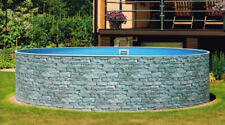 Stahlwandpool Schwimmbecken Pool Steinoptik 3,6 x 1,20 m rund Swimmingpool