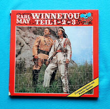 Box - Karl May - Winnetou 1 2 3 - Schallplatten mit Puzzle / KP 3/28 LP - Lesen!
