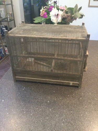 Vintage vogelkäfig holzkäfig - vogelkäfig,