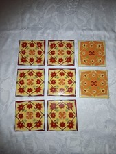 8 Fliesen Untersetzer Retro