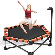 Jumping Fitness Trampolin mit Griff 3 verstellbare Klappbar 150kg Indoor/Outdoor