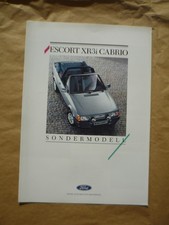 Prospekt Ford Escort XR3i Cabrio Sondermodell, 8/87, A4, 5 Seiten, neuwertig
