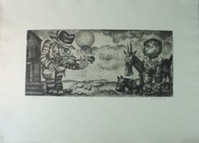 Klaus Schröter 1966 Radierung 30/100 handsigniert G-1255