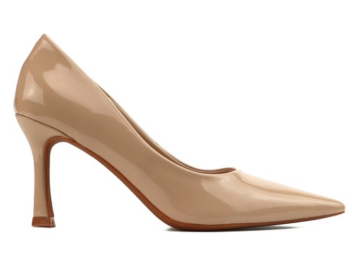 Beige lackleder stilettos mit - lackleder-stilettos,