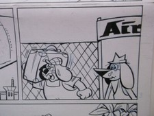 Originalzeichnung FELIX: Wups & Waldi (Kauka/Bastei) Wo bitte geht's nach Indien