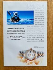 Rolex Lady Datejust Oyster Dr Sylvia Earle Original 1998 Vintage Advert Werbung